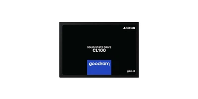 Твердотельный накопитель SSD GoodRAM CL100 480GB 2.5" SATA III 3D TLC для ПК со скоростью чтения до 540 МБ/с и записи до 460 МБ/с (0208419D0A19)