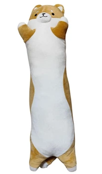Іграшка обіймашка Кіт батон Собака Корги Батон Антистрес 70 см My Kigu Плюшевий Коричневий