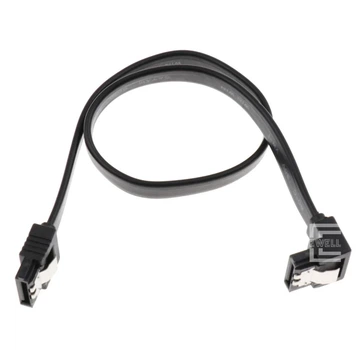 Кабель Ewell SATA 7pin F/F 0.40 м, L-конектор, с защелками, Black (EW676)