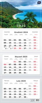 Kalendarz trójdzielny Interdruk na 2025 rok Widoki 82.5x34 cm (5902277358622)