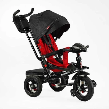 Детский велосипед с родительской ручкой (6088 F – 789-05) Best Trike поворотное сиденье, складной руль, фара музыкальная с USB, Bluetooth, пульт