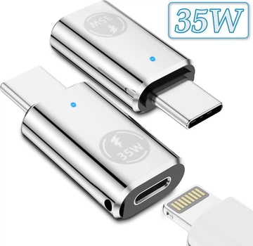 Адаптер перехідник USB Type-C - Lightning 35W PD Fast Charging Gray