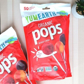 YumEarth Organic Pops Органічні фруктові льодяники на паличці асорті, 50 льодяників