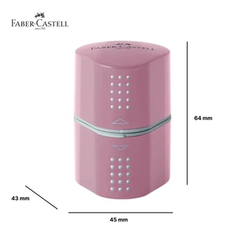 Підстругачка для олівців Faber-Castell рожева з двома контейнерами 3 отвори