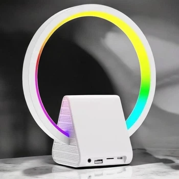 Беспроводное зарядное устройство-ночник WIWU Wi-W021 2в1 колонка с LED подсветкой подключение USB MagSafe
