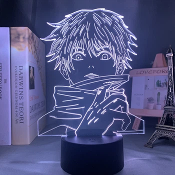 Светильник с 3D эффектом led лампа Годжо Сатору из аниме Магическая Битва Jujutsu Kaisen ночник (100197.13)