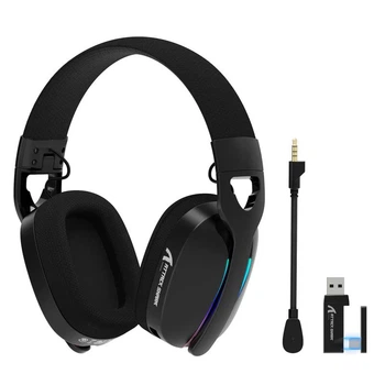 Геймерська бездротова (Bluetooth + 2,4G) гарнітура Attack Shark L90 RGB, 7.1 PC/PS4/PS5/Switch/Xbox (вага 215 гр) Black/ЧОРНІ (L90B)