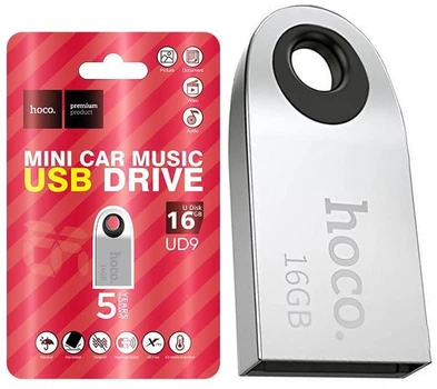 USB Флеш накопитель Hoco UD9 Insightful Smart mini car music USB drive 16GB Silver (38544)