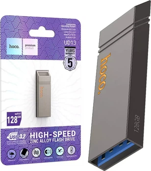 USB Флеш накопитель Hoco UD13 Clever USB3.2 USB flash drive 128GB Metal Grey (38595)