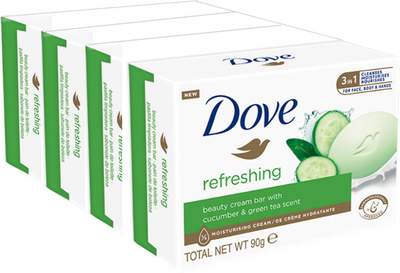 Упаковка крем-мыла Dove Прикосновения свежести 90 г х 4 шт (8720633011649/8720633015746)