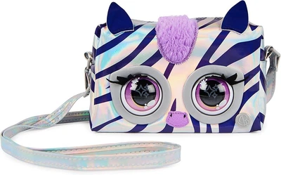 Интерактивная сумочка Purse Pets Metallic Mood Flashy Frenchie Стильная Зебра (6066596)