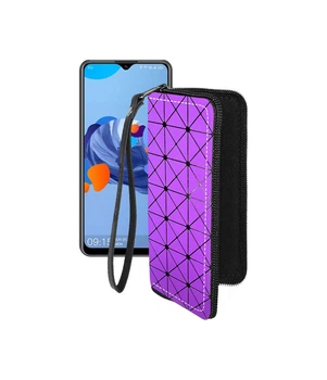 Чохол-гаманець з екошкіри для телефону Oukitel C19 Фіолетовий ромб