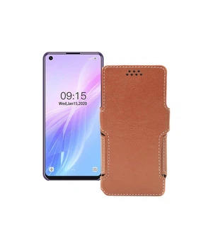 Чохол-книжка з екошкіри для телефону Oukitel C18 Pro Коричневий