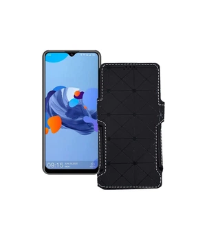 Чохол-книжка з екошкіри для телефону Oukitel C19 Чорний ромб