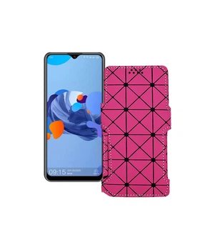 Чохол-книжка з екошкіри для телефону Oukitel C19 Рожевий ромб