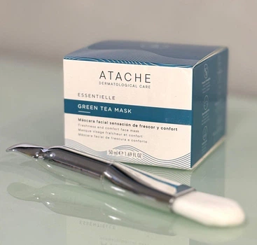 Восстанавливающая успокаивающая маска Atache Essentielle Reafirming Mask Green Tea 50 мл с кисточкой