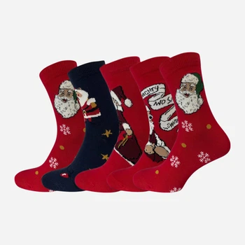 Набор женских носков высоких хлопковых Лео Holiday 36-40 5 пар Красный/Синий (ROZ6501054603)