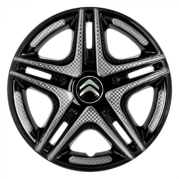 Автомобільні ковпаки STAR Дакар Super Black R14 4 шт. (з логотипом Citroen)