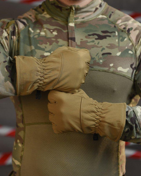 Тактичні зимові рукавички SoftShell койот (90204)