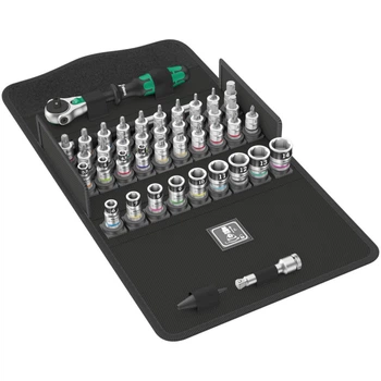 Набор с трещеткой Wera Zyklop Speed 8100 SA All-in с фиксирующей функцией, привод 1/4″, метрический
