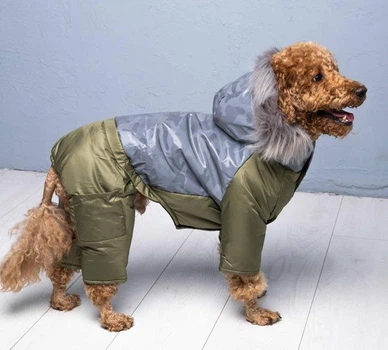 Зимовий комбінезон Dogs Bomba для собак із світловідбиваючої тканини КАМУФЛЯЖ олива розмір 9 (2000000066134)
