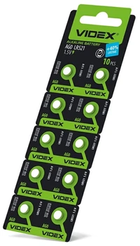 Батарейки щелочные VIDEX AG0 (379, 521) 10шт/бл
