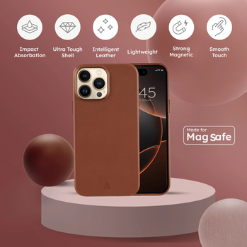 Панель alkaya LUCID MagSafe Protective Case Smart Leather для Apple iPhone 16 Pro Brown (CS-20180)