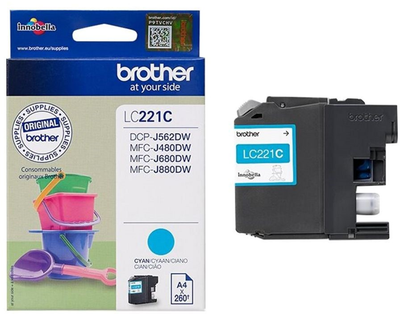 Tusz Brother LC221C Cyan (4977766747325)