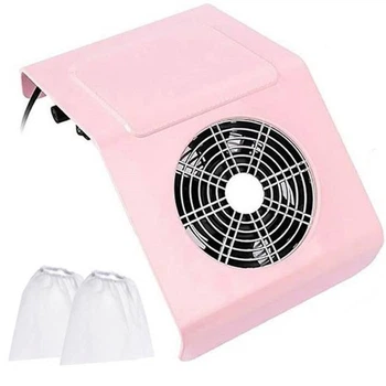 Витяжка для манікюру Nail Dust Collector настільна Рожева
