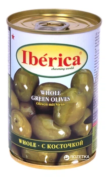 Оливки зеленые с косточкой Iberica 420 г (8436024295399)