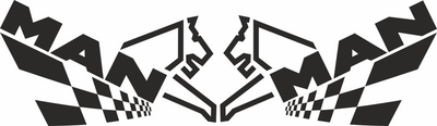 Наклейка на Авто / Грузовики / Фуры / Стекло / Кузов " Наклейки MAN на дверь - ТИП1 " 2 шт черный цвет