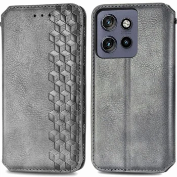 Чохол Deexe Rhombus Wallet для Motorola Edge 50 Neo / Edge 60 Neo - Grey