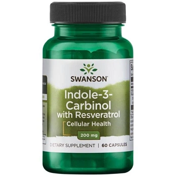 Индол-3-карбинол с ресвератрол, Indole-3-Carbinol with Resveratrol, Swanson, 200 мг 60 капсул
