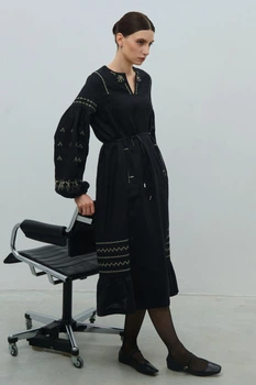 Комплект лляної з сукні та камізельки «Вінок» S | 42-44 UKR-4249_4250 UkrGlamour