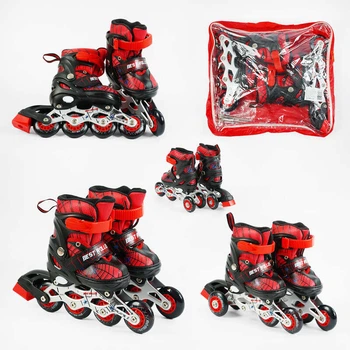 Ролики дитячі Profi Roller 19855-XS (розсувні, розмір 26-28, колеса 4/Ø60 мм/PVC, в один ряд, гальмо заднє, підсвітка, сумка)