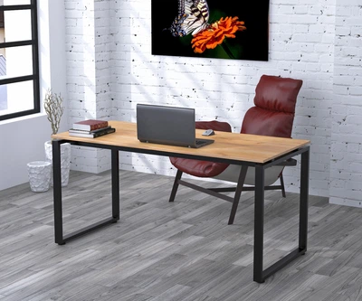 Письмовий стіл Loft design Q-160-16 Black Дуб Крафт золотий