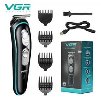 Аккумуляторная машинка для стрижки триммер VGR V 055 с сменными насадками Черный