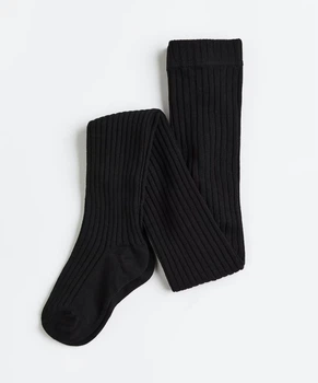 Колготки бавовняні в рубчик для дівчинки H&M 0291333-024 122-128 см (6-8 years) чорний