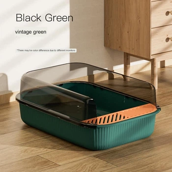 Туалет для котов Derby Plastic Cat Litter Box Vintage Green