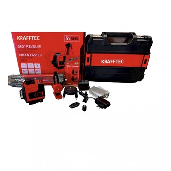 Лазерный уровень аккумуляторный KRAFFTEC 4D 16 линий с треногой