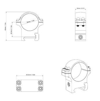 Кольца Vector Optics Стальные 30 мм Weaver низкие