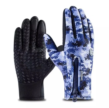 Сенсорные перчатки B-FOREST зимние флис Camo Blue