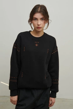 Жіночий чорний світшот Зірочка XS UKRS-8882 UkrGlamour