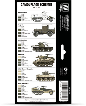 Набір акрилових фарб Vallejo Afv WWII US Army Europe and North Africa 1942-1945 6 шт x 17 мл (8429551716253)