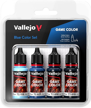 Набір акрилових фарб Vallejo Game Color 4 x 18 мл Сині (8429551723763)