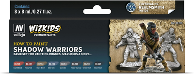 Набір фарб Vallejo Wizkids 80.253 Shadow Warriors 8 шт x 8 мл (8429551802536)