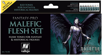 Zestaw farb akrylowych Vallejo Fantasy-Pro 74.102 Malefic Flesh Kit 8 szt x 17 ml (8429551741026)