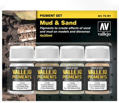 Zestaw pigmentów Vallejo Mud & Sand 73.191 4 szt x 35 ml (8429551731911)