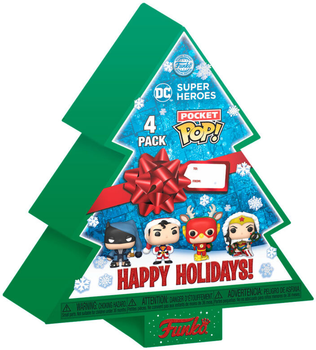 Zestaw figurek Funko Pocket POP DC Comics Super Heroes Happy Holidays 4 szt (0889698655422)