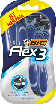 Станок чоловічий одноразовий BIC Flex 3 8 шт (3086123437579)